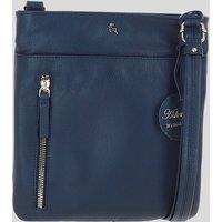 Ashwood Leather Women's Exquisite Genuine Leather Crossbody Flat Bag in Navy