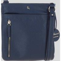 Ashwood Leather Women's Exquisite Genuine Leather Crossbody Flat Bag in Dark Blue