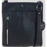 Ashwood Leather Women's Exquisite Genuine Leather Crossbody Flat Bag in Black