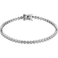 Spero London Women's Round Bezel Tennis Bracelet in Silver
