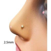 Raina Jewels Women's 22ct Yellow Gold & Cubic Zirconia Nose Studs/Pin Screw Back 2.5mm