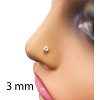 Raina Jewels Women's 22ct Yellow Gold & Cubic Zirconia Nose Studs/Nose Pin Screw Back 3mm