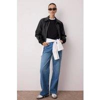 WOVCOR Women's High Waist Wide Leg Jeans Denim in Blue | Size: 4