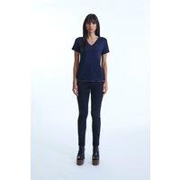 James Lakeland Women's V-neck Navy T-shirt | Size: 14