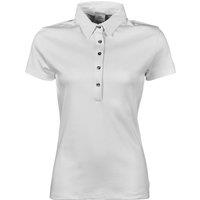 TEE JAYS Women's Pima Short Sleeve Cotton Polo Shirt in White | Size: XL