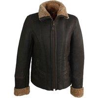 Eastern Counties Leather Women's Orlando Aviator Sheepskin Coat in Dark Brown | Size: 14