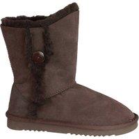 Eastern Counties Leather Women's Lacey Sheepskin Button Boots in Chocolate | Size: 5