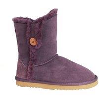Eastern Counties Leather Women's Lacey Sheepskin Button Boots in Purple | Size: 4