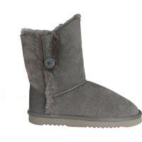 Eastern Counties Leather Women's Lacey Sheepskin Button Boots in Grey | Size: 4