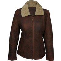 Eastern Counties Leather Women's Hillary Aviator Sheepskin Coat in Brown | Size: 16