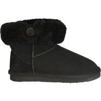 Eastern Counties Leather Women's Freya Cuff & Button Sheepskin Boots in Black | Size: 8