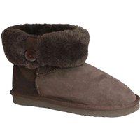 Eastern Counties Leather Women's Freya Cuff & Button Sheepskin Boots in Chocolate | Size: 3