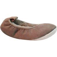 Eastern Counties Leather Women's Sheepskin Lined Ballerina Slippers in Pale Pink | Size: 3