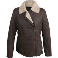 Eastern Counties Leather Women's Celene Aviator Sheepskin Coat in Chocolate | Size: 16