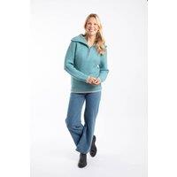 Weird Fish Women's Reza 1/4 Zip Knitted Jumper in Light Blue | Size: 12