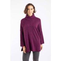 Weird Fish Women's Carolyn Roll Neck Tunic Jumper in Purple | Size: 12