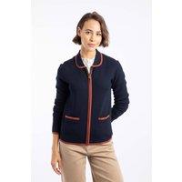 Weird Fish Women's Jess Fine Knit Zip Through Cardigan in Midnight | Size: 10