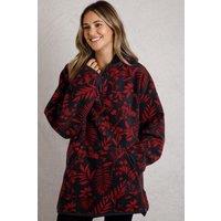 Weird Fish Women's Ester Printed Polar Popover Hoodie in Navy | Size: 18