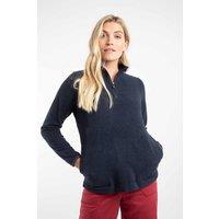 Weird Fish Women's Sarah 1/4 Zip Textured Fleece in Midnight | Size: 8