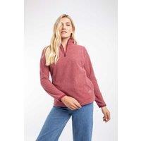 Weird Fish Women's Sarah 1/4 Zip Textured Fleece in Red | Size: 8
