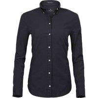 TEE JAYS Women's Perfect Long Sleeve Oxford Shirt in Black | Size: XL