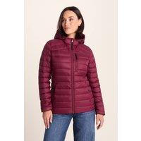TOG24 Women's 'North' RDS Certified Down Hooded Jacket in Burgundy | Size: 16