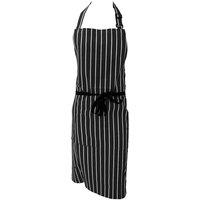 Dennys Women's Cotton Striped Workwear Butchers Apron Pack of 2 in Black