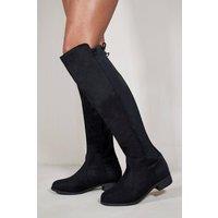 Where's That From Women's 'Diem' Over The Knee Pull On Boots With Low Heel in Black | Size: 4