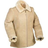 Eastern Counties Leather Women's Hillary Aviator Sheepskin Coat in Medium Beige | Size: 14