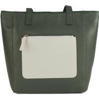Eastern Counties Leather Women's Polly Contrast Pocket Tote Bag in Pale Grey