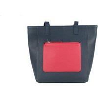 Eastern Counties Leather Women's Polly Contrast Pocket Tote Bag in Navy