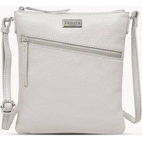 Assots London Women's 'ROSY' Pebble Grain Soft Real Leather Crossbody Bag in Light Grey