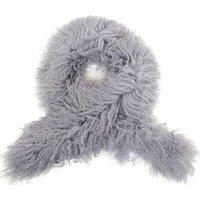 SNUGRUGS Women's Extra Long (180cm) Genuine Curly Mongolian Sheepskin Scarf / Boa in Grey