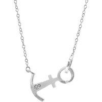 ANCHOR & CREW Women's Tourists Anchor Link Paradise Silver Necklace Pendant | Size: 20 inches