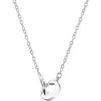 ANCHOR & CREW Women's Twin Circle Link Paradise Silver Necklace Pendant | Size: 20 inches