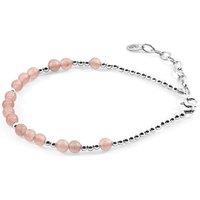 ANCHOR & CREW Women's Agate Sienna Silver & Stone Bracelet in Pink