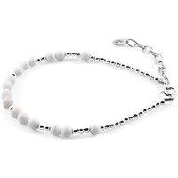 ANCHOR & CREW Women's Agate Sienna Silver & Stone Bracelet in White