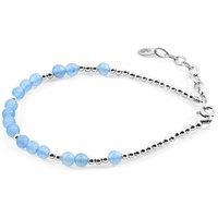 ANCHOR & CREW Women's Agate Sienna Silver & Stone Bracelet in Blue