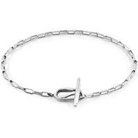 ANCHOR & CREW Women's Alex Twist Silver Chain T-Bar Bracelet | Size: 23 cm
