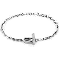 ANCHOR & CREW Women's Esther Twist Silver Chain T-Bar Bracelet | Size: 21 cm