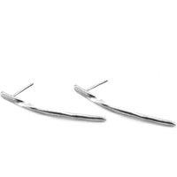 ANCHOR & CREW Women's Aria Long Twist Silver Earring Studs