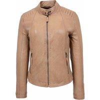 House of Leather Women's Real Leather Biker Jacket Sophia Pink 12 in Beige | Size: 10
