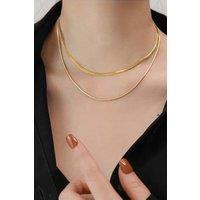 Elk & Bloom Women's 14K Gold Double Snake Chain Choker