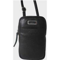 Assots London Women's 'LEO' Real Leather Crossbody Mobile Phone Bag in Black