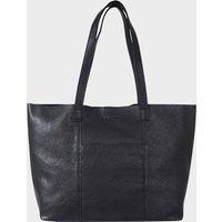 Assots London Women's 'MAISIE' Real Pebble Grain Leather Unlined Shopper Tote Bag in Black