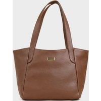 Assots London Women's 'URBAN TOTE' Pebble Grain Real Leather Work Tote Bag in Tan