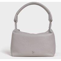Assots London Women's 'CITY BAG' Soft Pebble Grain Real Leather Shoulder Bag in Light Grey