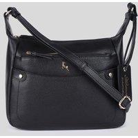 Ashwood Leather Women's 'Classico Napoli' Real Leather Top Zip Crossbody Bag in Black