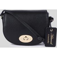 Ashwood Leather Women's 'Borsa della Moda' Real Leather Saddle Crossbody Bag in Black