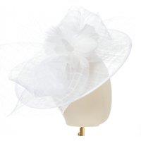 PEACH ACCESSORIES Women's Ethereal Aviary Large Stunning Fascinator in White